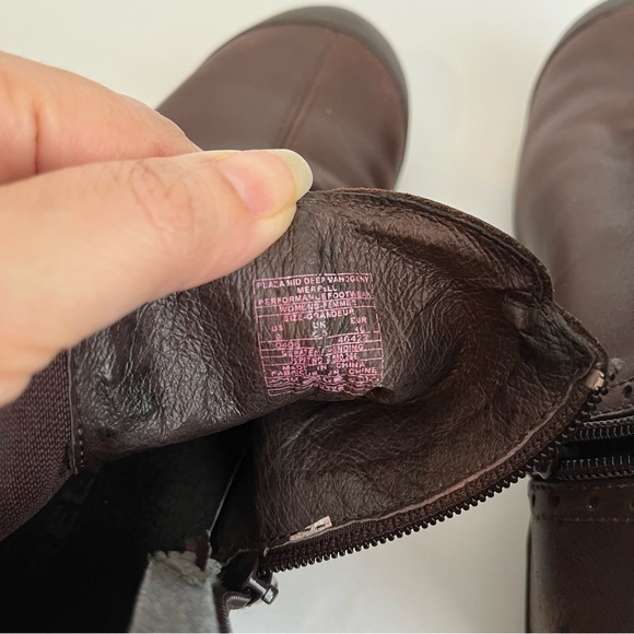 Merrell Plaza Mid Deep Mahogany Waterproof Brown Boots Size 8 - Picture 11 of 12